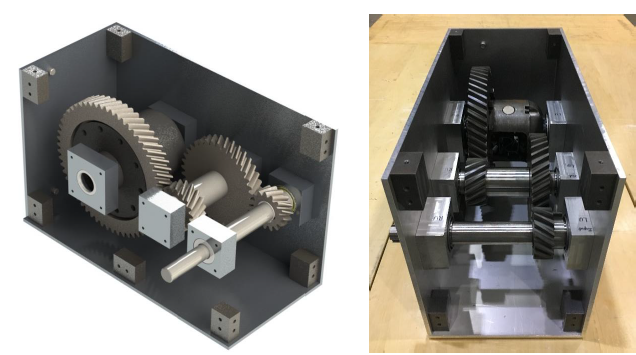 Figure 60. Side by side comparison of design concept (left) and the final prototype (right).