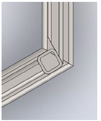 Figure 8.3: Side supports are perpendicular to the front legs as well while front support is now the only piece cut at a severe angle.