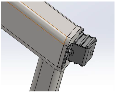 Figure 5.25: Solidworks model of the magnetic latch attachment to the end cap.