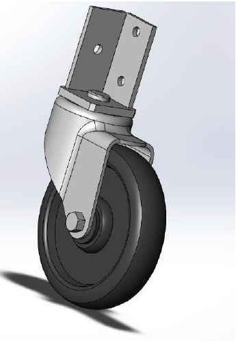 Figure 5.23: Solidworks model of the selected caster.