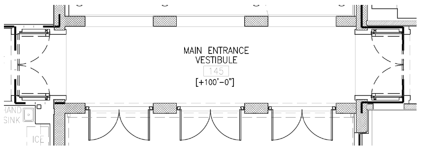 Figure 17 Main Entrance Vestibule – Door Swing